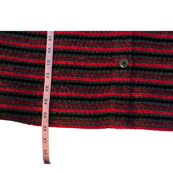 VINTAGE Christopher & Banks Red Striped Button-Up Coat Womens Size XL - Picture 6 of 7